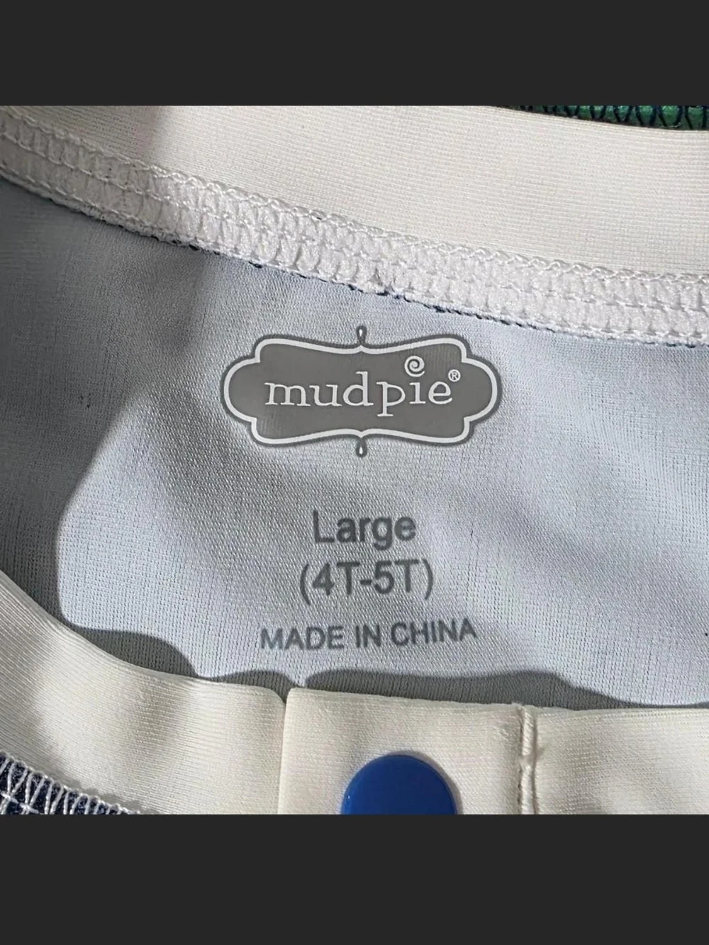 Mud Pie Navy and Green Long-Sleeve Henley Rash Guard